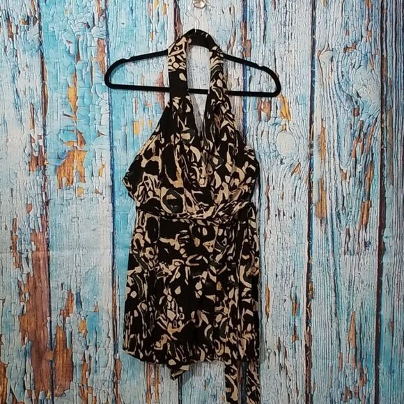 Rachel Rachel Roy Wander Halter Romper Black Sea - Picture 1 of 13